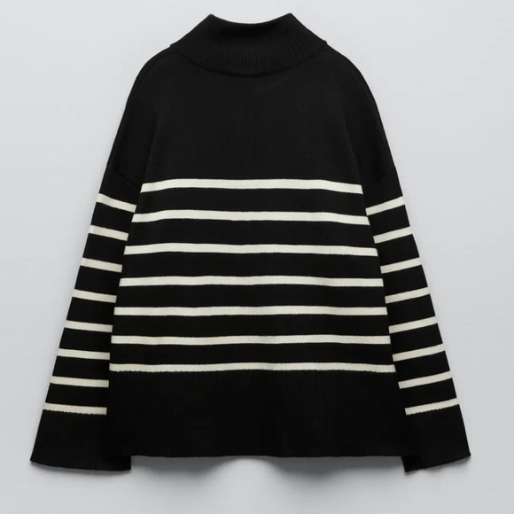 Zara Striped Sweater with Zip - Picture 4 of 14